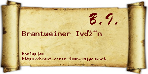 Brantweiner Iván névjegykártya